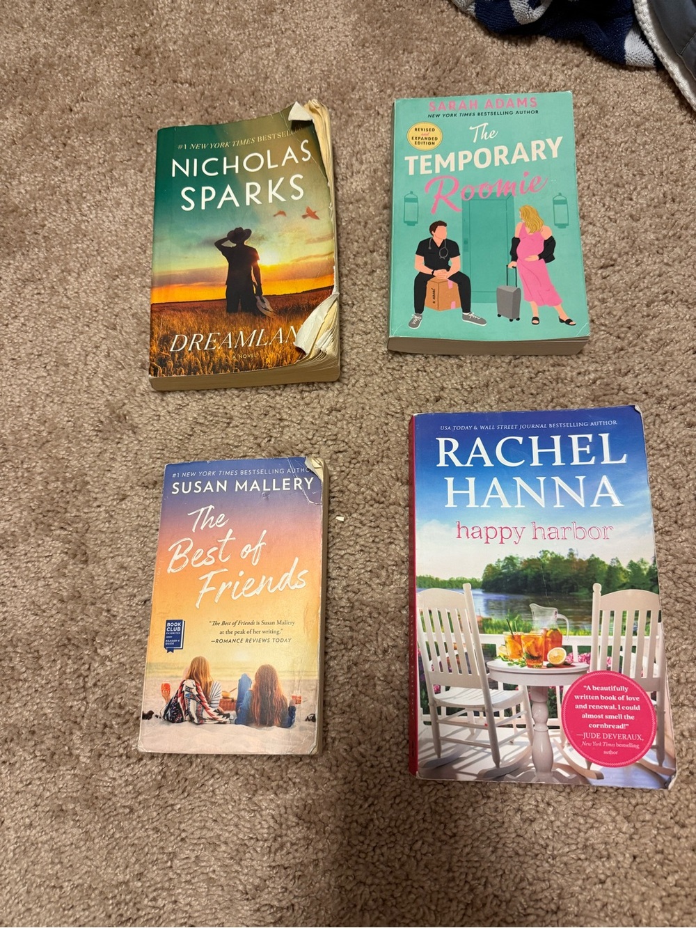 Set of 4 Paperback Romance Novels